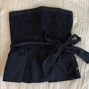 Hollister Navy Strapless Top